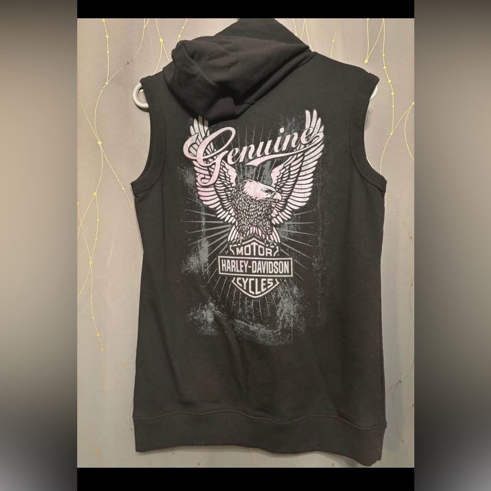 Harley-Davidson Black Cotton-Blend Hooded Tank